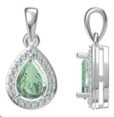 Sterling Silver Semi Mount Pendant Setting Pear PE 8x6mm - Syzjewelry